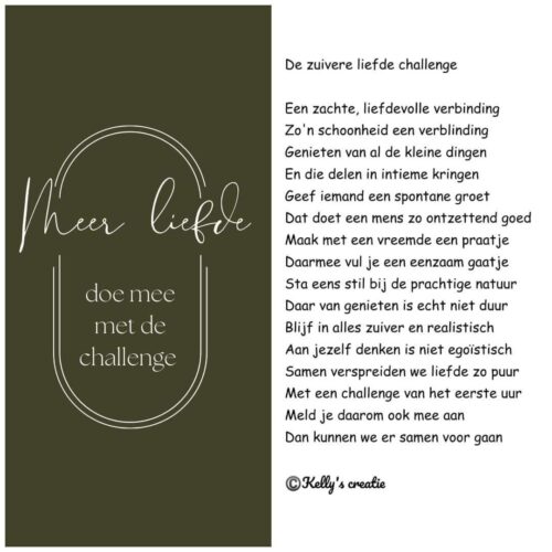 gedicht, liefde, challenge, samen, omkijken naar elkaar